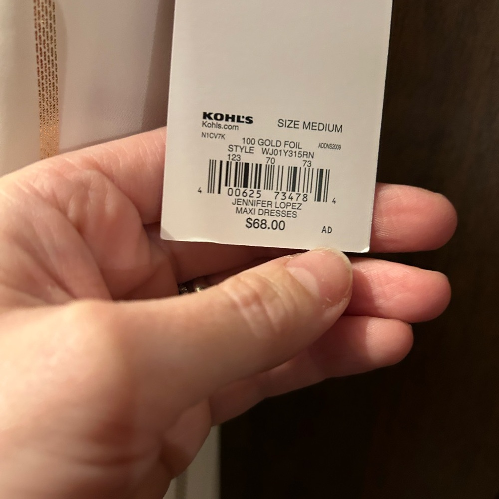 Kohl's Gold Foil Maxi Dress